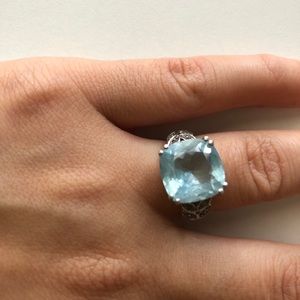 Sky blue Topaz silver ring